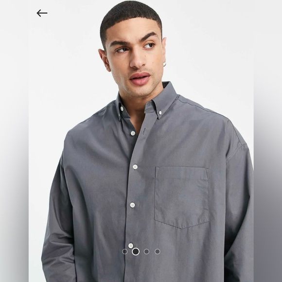 Mens dark grey oversized Asos shirt size M - Picture 5 of 7